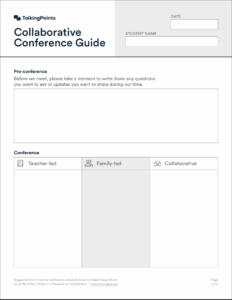 TalkingPoints Collaborative Conference Worksheet